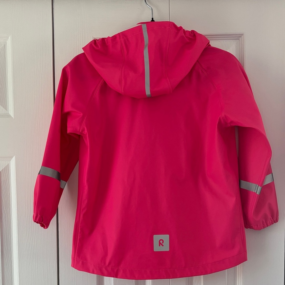 Reima Kids Waterproof Hooded Rain Jacket - Hot Pink - Picture 6 of 6